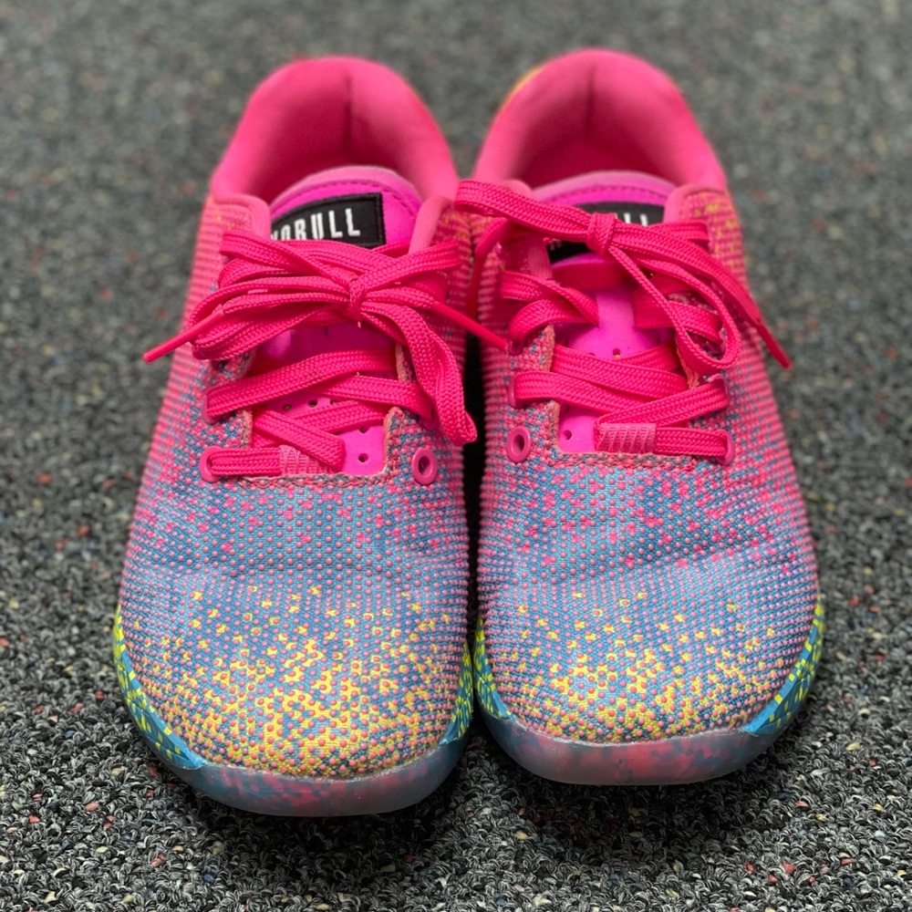 NOBULL Neon Glitch Pink Trainers - Picture 2 of 4